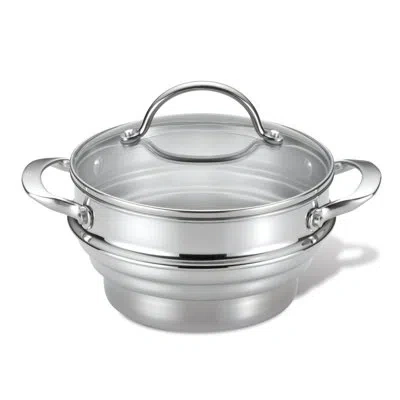 Anolon Classic Stainless Steel Universal Steamer Insert With Lid In Silver