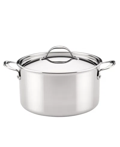 Anolon Everlast Stainless Steel 10.75" Tri-ply Clad Stockpot In Silver