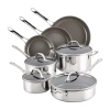 Anolon Everlast Stainless Steel Ceramic 11-pc. Cookware Set In Silver