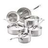 Anolon Everlast Stainless-steel 10-pc. Tri-ply Clad Cookware Set In Silver