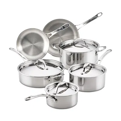 Anolon Everlast Tri Ply 10 Piece Cookware Set In Silver