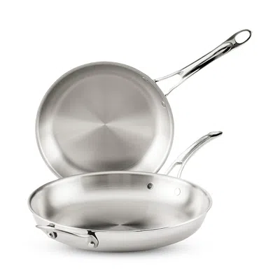 Anolon Everlast Tri Ply Clad 2 Piece Frying Pan Set In Silver
