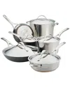 Anolon Nouvelle Copper Mixed Metals Cookware Set In Silver