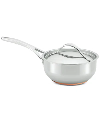 Anolon Nouvelle Copper Stainless Steel 2.5-quart Covered Saucier, Macy's Exclusive In Silver