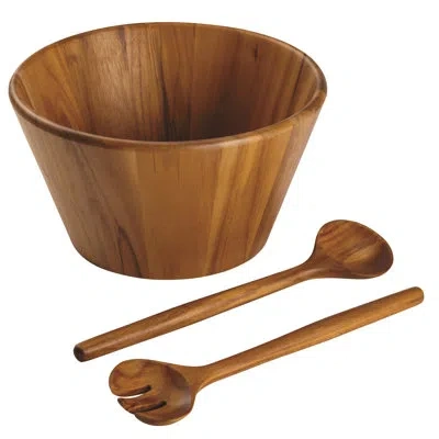 Anolon Pantryware Teak Wood Salad Serving Set, 3 Piece In Brown
