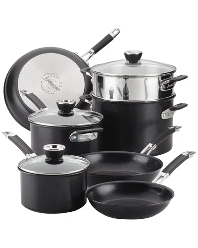 ANOLON ANOLON SMARTSTACK HARD-ANODIZED NONSTICK COOKWARE INDUCTION POTS AND PANS SET