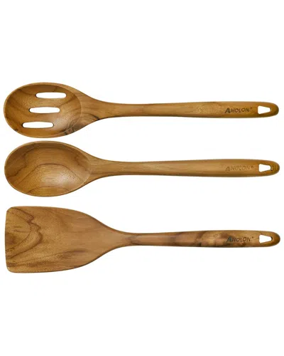 Anolon Teak Wood 3pc Tool Set