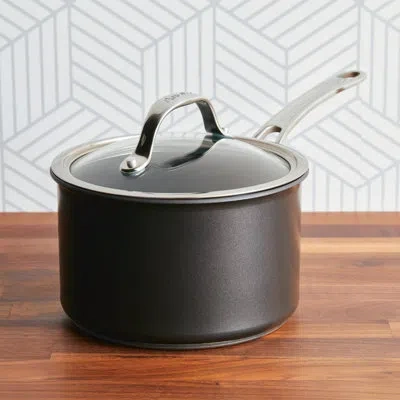 Anolon X Hybrid Cookware Nonstick Saucepan With Lid, 3-quart In Black