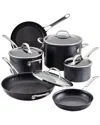 Anolon X Hybrid Nonstick 10pc Cookware Set In Grey