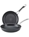 Anolon X Hybrid Nonstick Induction Frying Pan Twin Pack Set In Grey