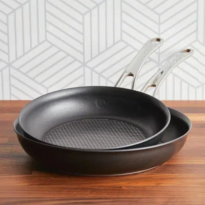 Anolon X Hybrid Nonstick Induction Frying Pans / Skillet Set - 8.25 Inch And 10 Inch In Black