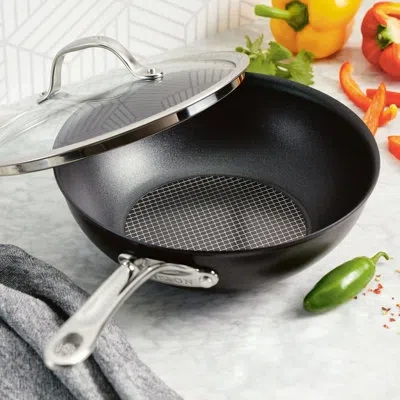Anolon X Hybrid Nonstick Induction Stir Fry / Wok With Lid, 10 Inch