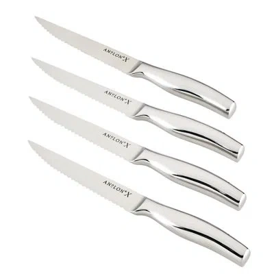 Anolon X Steak Knife Set, 4 Piece, Stainless Steel In Silver