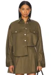 Anonlychild Burns Oversized Button Down Shirt In Olive Green