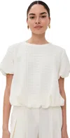 Anonlychild Clover Bubble Top In Creme