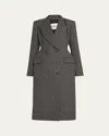 Anonlychild Darliston Double-breasted Ruched Wool Jacket In Blk  Grey Check
