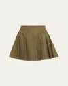 Anonlychild Ellis Fit-and-flare Mini Skirt In Olive Green