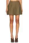 Anonlychild Ellis Fit-and-flare Mini Skirt In Olive Green