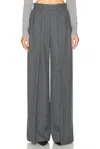 Anonlychild May Pintuck Wide Leg Wool Pants In Concrete