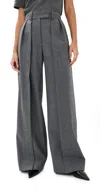 Anonlychild May Pintuck Wide Leg Wool Pants In Concrete