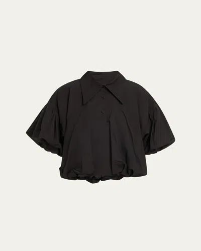 Anonlychild Sandy Balloon-sleeve Top In Black