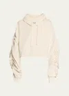 ANONLYCHILD SANGUINETTI RUCHED CROPPED HOODIE
