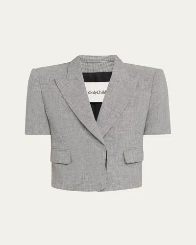 Anonlychild Stona Cropped Blazer In Blackgrey