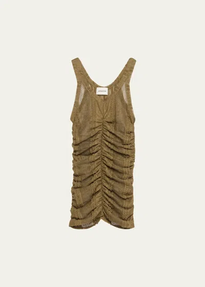 Anonlychild Trinity Ruched Tank Top In Olive