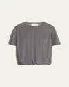 Anonlychild Victoria Elastic Hem Top In Grey