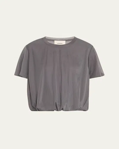 Anonlychild Victoria Elastic Hem Top In Grey