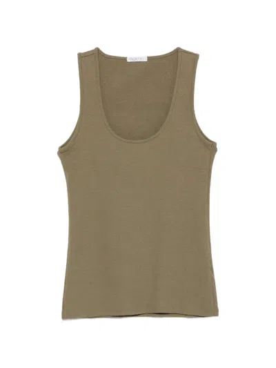 Anonym Apparel Claire Ribbed-knit Tank Top In Green
