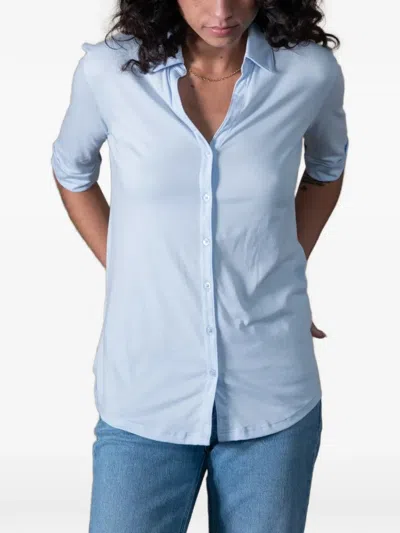 Anonym Apparel Lili Three-quarter-sleeve Shirt In Blue