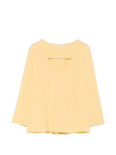 Anonym Apparel Lio V-neck Top In Yellow