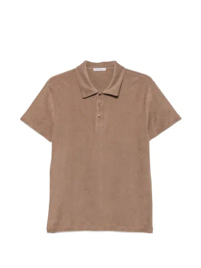 Anonym Apparel Short-sleeve Polo Shirt In Brown