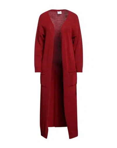 Anonyme Designers Woman Cardigan Brick Size 2 Polyacrylic, Polyamide, Wool, Metallic Fiber, Elastane In Red