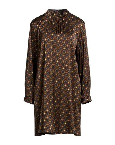 Anonyme Designers Woman Mini Dress Brown Size S Viscose, Elastane