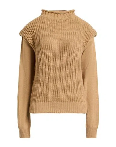 Anonyme Designers Woman Turtleneck Camel Size 8 Acrylic, Polyester In Brown
