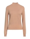 Anonyme Designers Woman Turtleneck Camel Size M Viscose, Polyester, Polyamide In Beige