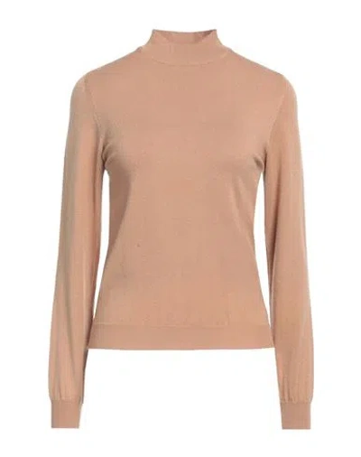 Anonyme Designers Woman Turtleneck Camel Size M Viscose, Polyester, Polyamide In Beige