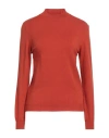 Anonyme Designers Woman Turtleneck Rust Size M Viscose, Polyester, Polyamide In Red