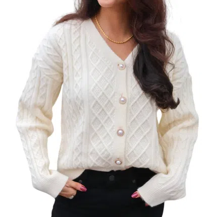Anonyme Mignon Cardigan Sweater In Ivory In Multi
