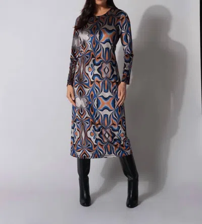 Anonyme Sienna Velvet Dani Dress In Azul In Multi