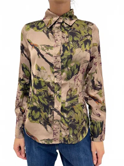 Anonyme Women's Button Down Shirt In Pink In Green