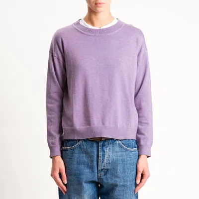 Anonyme Wool Blend Crew Neck Sweater In Lilah In Purple