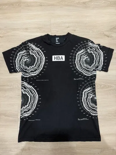 Pre-owned Anonymous Club Hba Hood By Air Weather Chart Big Logo Tee In Black