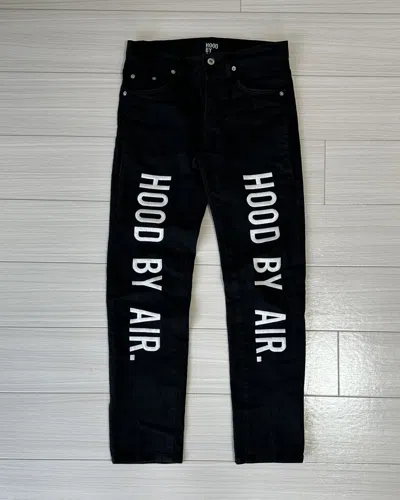 Pre-owned Anonymous Club X Hood By Air Logo Denim Jeans In Black