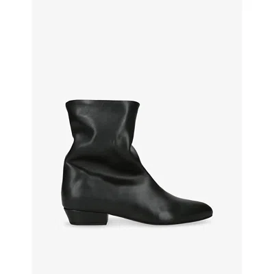 Anonymous Copenhagen Womens Vully Leather Heeled Ankle Boots Black Eur 40 / 7 Uk