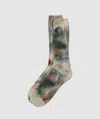 Anonymous Ism Scatter Dye Crew Sock In Khaki Melange