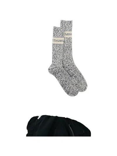 Anonymous Ism Stripe Socks In Gray