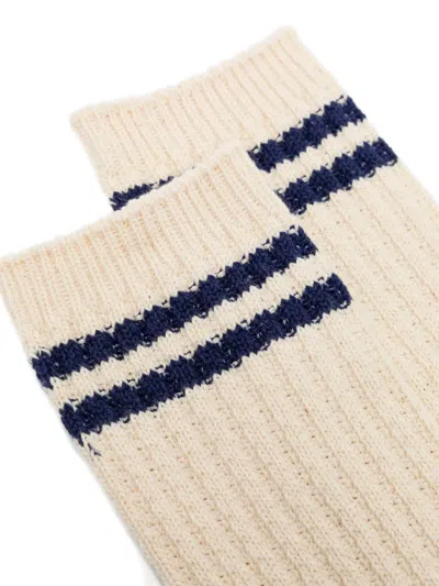 Anonymous Ism Striped Socks In Neutral